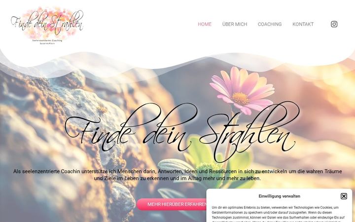 Website-Vorschau: Finde dein Strahlen Seelenzentriertes Coaching Susanne Klein